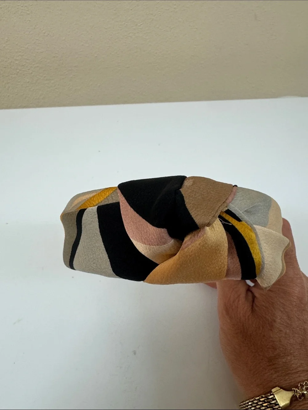 Anthropologie Knotted Headband in Pink, Tan & Yellow